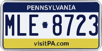 PA license plate MLE8723