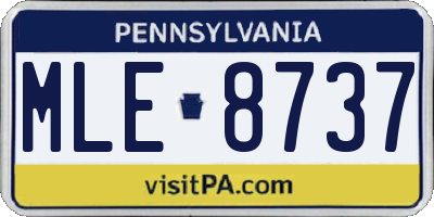 PA license plate MLE8737