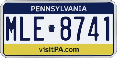 PA license plate MLE8741
