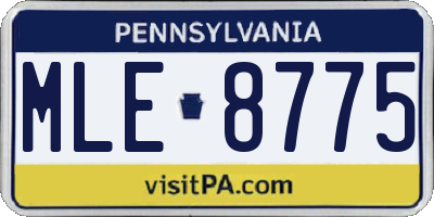 PA license plate MLE8775