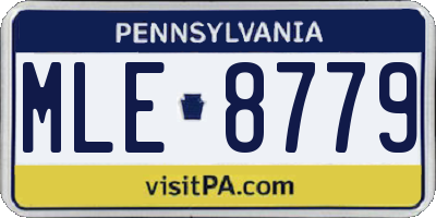 PA license plate MLE8779