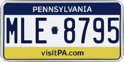 PA license plate MLE8795