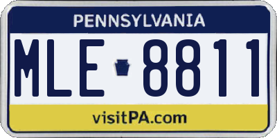 PA license plate MLE8811