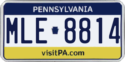 PA license plate MLE8814