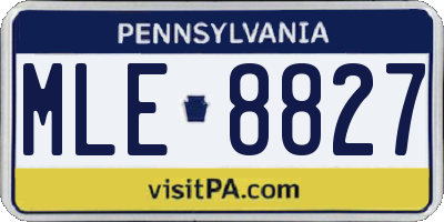 PA license plate MLE8827