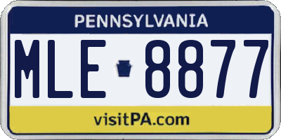 PA license plate MLE8877
