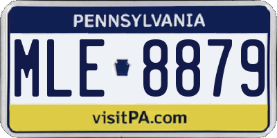 PA license plate MLE8879
