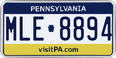 PA license plate MLE8894