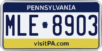 PA license plate MLE8903