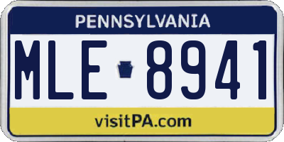 PA license plate MLE8941