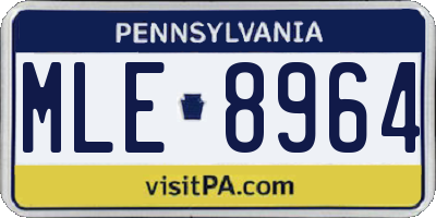 PA license plate MLE8964