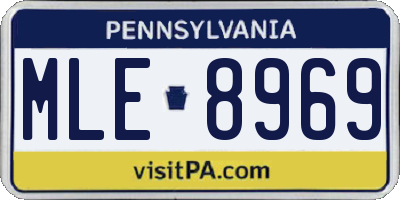 PA license plate MLE8969