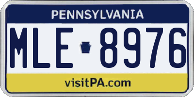 PA license plate MLE8976