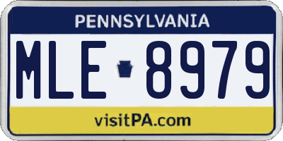 PA license plate MLE8979