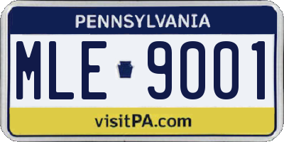 PA license plate MLE9001