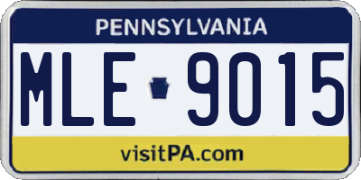 PA license plate MLE9015