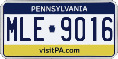 PA license plate MLE9016