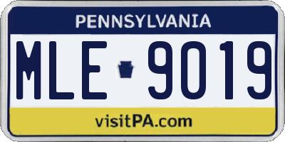PA license plate MLE9019