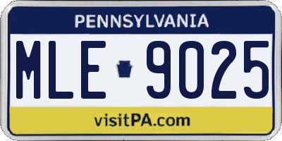 PA license plate MLE9025