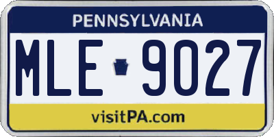 PA license plate MLE9027