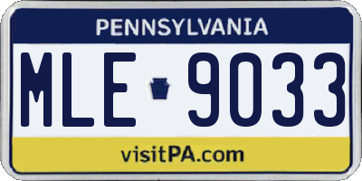 PA license plate MLE9033