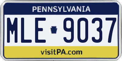 PA license plate MLE9037