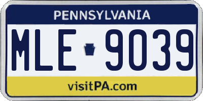 PA license plate MLE9039