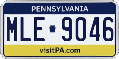 PA license plate MLE9046