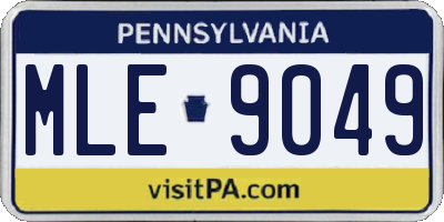 PA license plate MLE9049