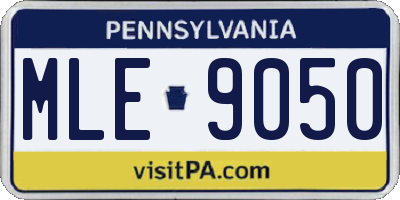 PA license plate MLE9050