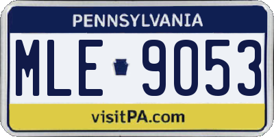 PA license plate MLE9053