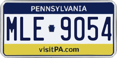 PA license plate MLE9054