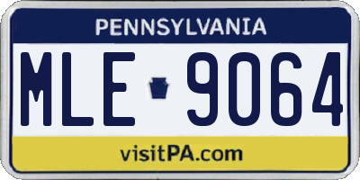 PA license plate MLE9064