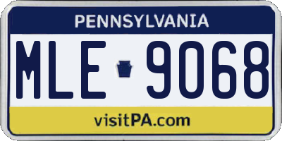 PA license plate MLE9068
