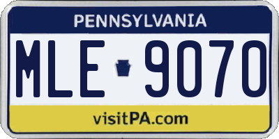 PA license plate MLE9070