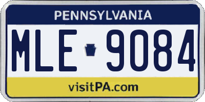 PA license plate MLE9084