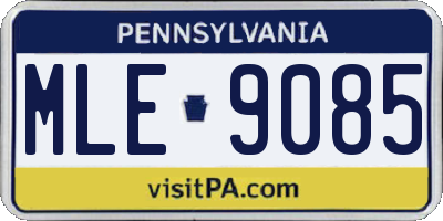 PA license plate MLE9085