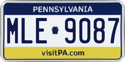 PA license plate MLE9087