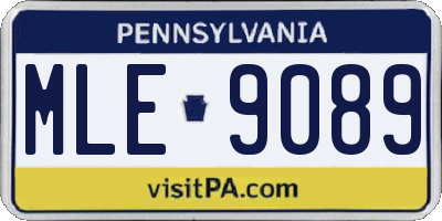 PA license plate MLE9089