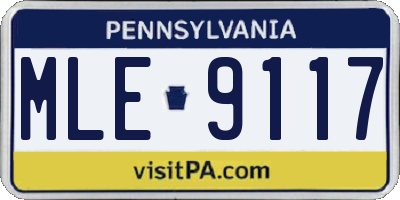 PA license plate MLE9117