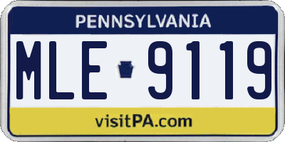 PA license plate MLE9119