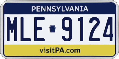 PA license plate MLE9124