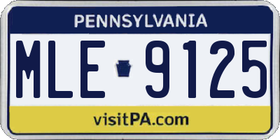PA license plate MLE9125