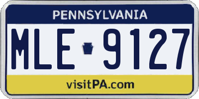 PA license plate MLE9127