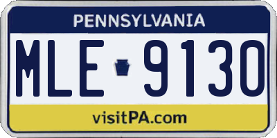 PA license plate MLE9130