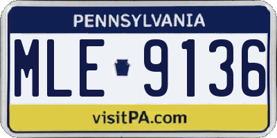 PA license plate MLE9136