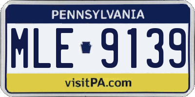 PA license plate MLE9139