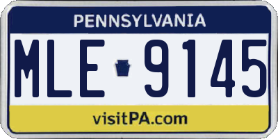 PA license plate MLE9145