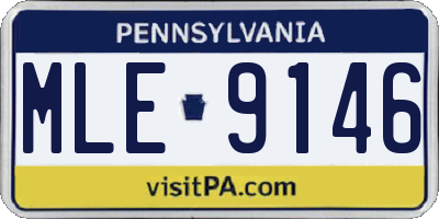 PA license plate MLE9146