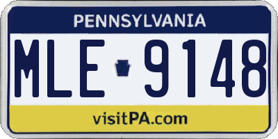 PA license plate MLE9148